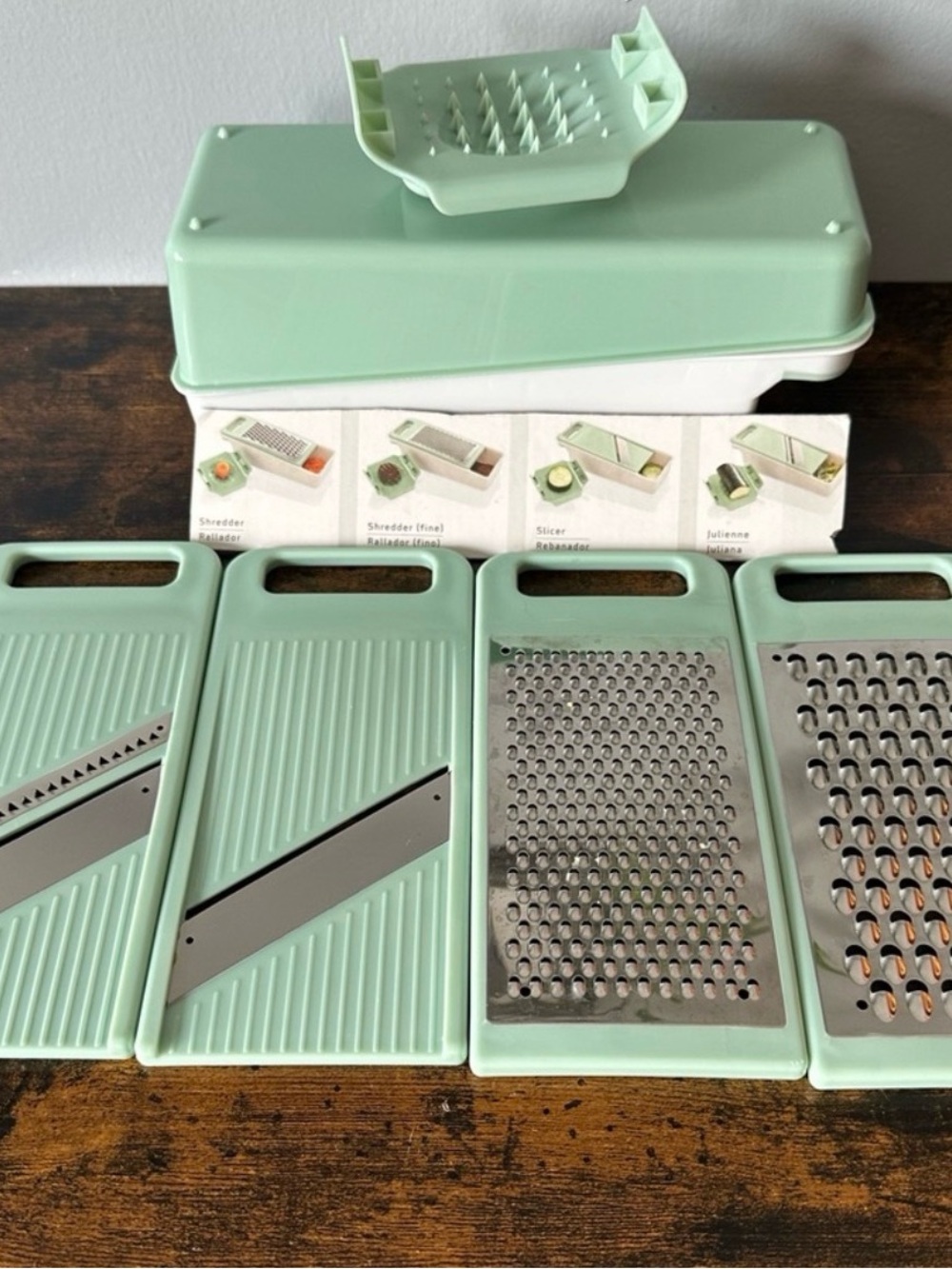 Mint Green Multi-Function Vegetable Slicer & Grater Set